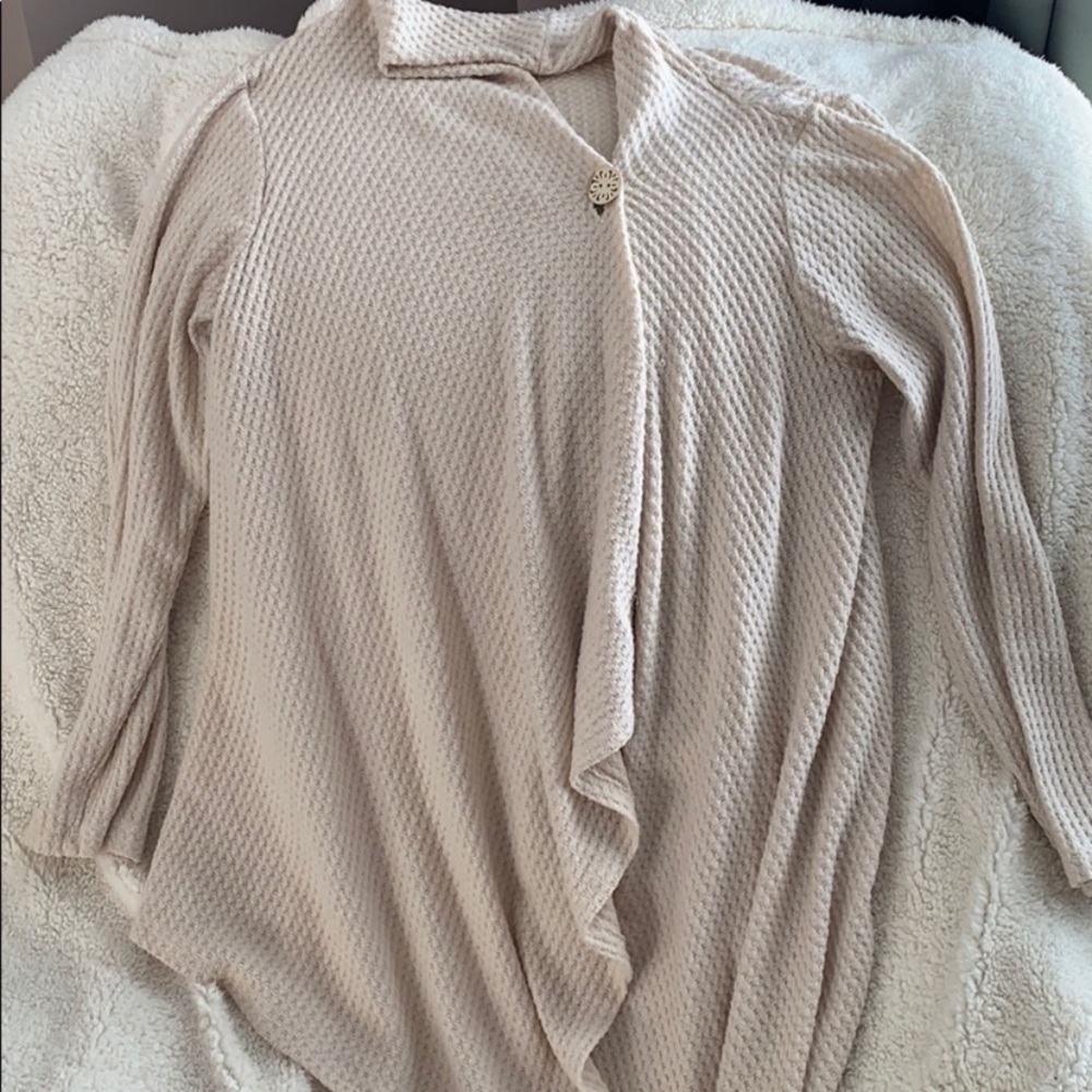 Tan waffle sweater! Size medium